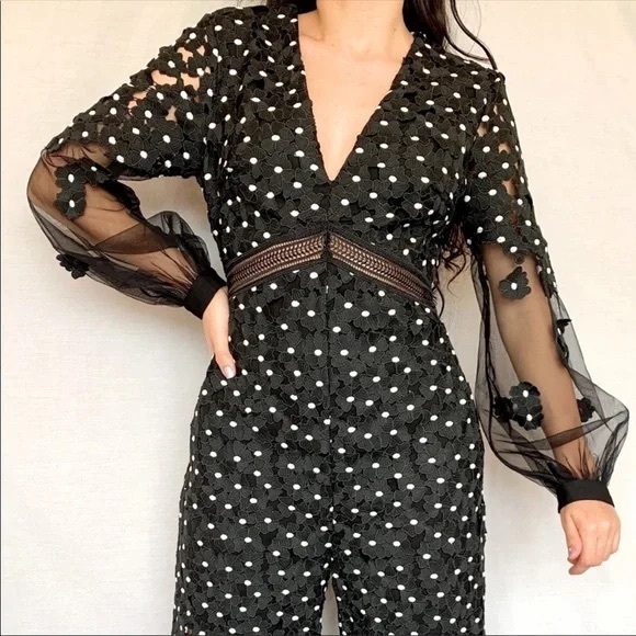 Self-Portrait Jumpsuit Daisy dot - Picture 2 of 3